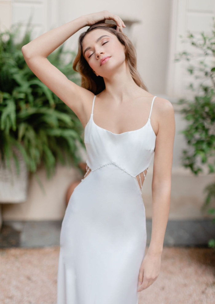 white christmas dresses Catalina Pearl Trim Maxi Dress