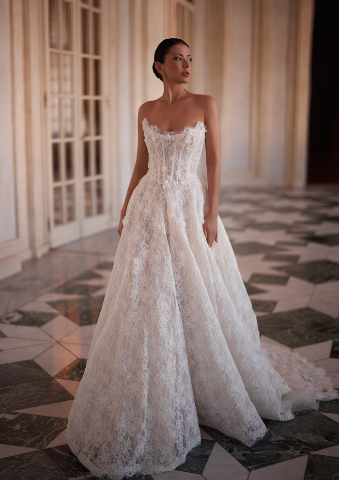 white christmas dresses Elegant Sleeveless Straps Lace Wedding Dress Long Slit Online