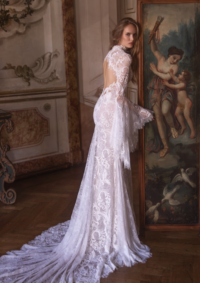 fit and flare knee length wedding dress Lace Fit and Flare Wedding Dress main image 1