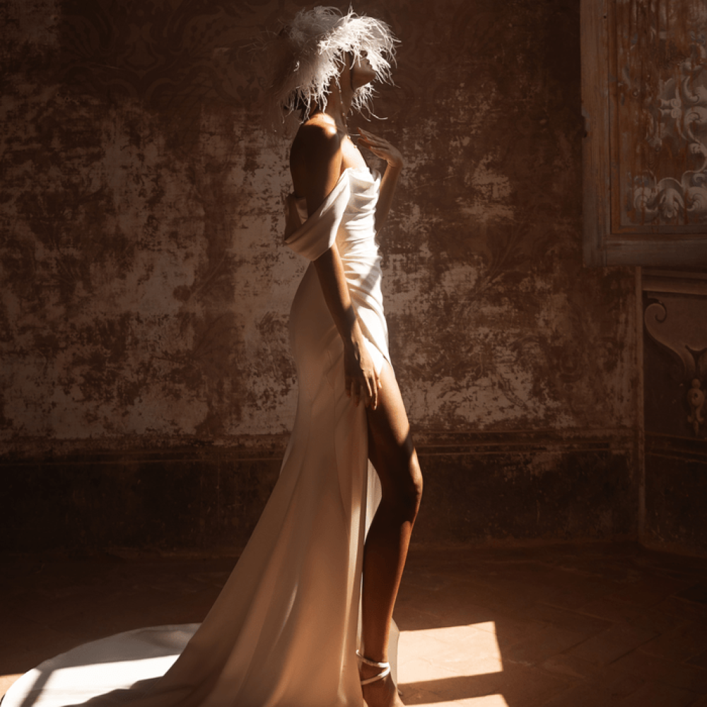 【BAU by Bride And You】SELENE Boat neck detail long dress Plan your wedding with bride and you